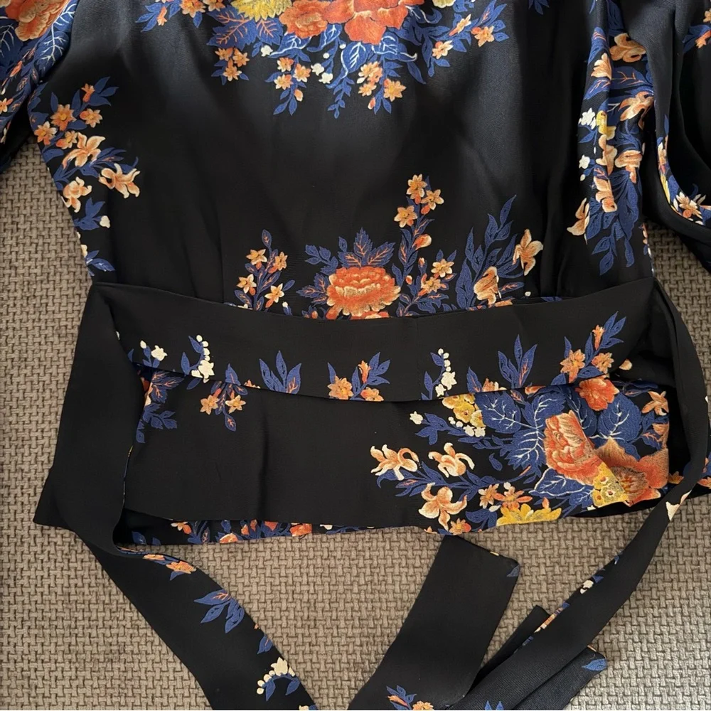 70s Floral Ruffle Top Sundays Child California S Boho Hippie Peplum Vintage - Picture 9 of 13